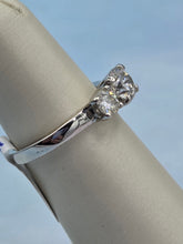 Load image into Gallery viewer, Past Present Future Diamond Ring - Platinum - Estate Jewelry
