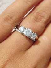 Load image into Gallery viewer, Past Present Future Diamond Ring - Platinum - Estate Jewelry
