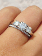 Load image into Gallery viewer, Past Present Future Diamond Ring - Platinum - Estate Jewelry