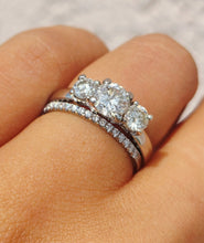 Load image into Gallery viewer, Past Present Future Diamond Ring - Platinum - Estate Jewelry