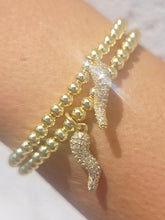 Load image into Gallery viewer, Pave Italian Horn "Cornicello" Stretchy Bracelet - Love Lisa