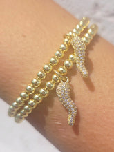 Load image into Gallery viewer, Pave Italian Horn "Cornicello" Stretchy Bracelet - Love Lisa
