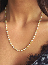 Load image into Gallery viewer, Two-Tone Fancy Sparkle Beaded Necklace - Sterling Silver