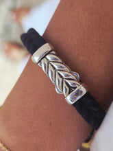 Load image into Gallery viewer, Chevron Sterling Silver Rubber Bracelet