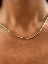 Load image into Gallery viewer, Tennis Necklace Clear - Gold Plated