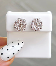 Load image into Gallery viewer, Moissanite Diamond Stud Earrings - Sterling Silver