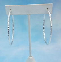 Load image into Gallery viewer, 2" Diamond Cut Sparkly Hoops - Sterling Silver