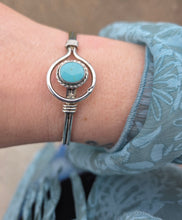 Load image into Gallery viewer, Vintage Turquoise Cuff Bracelet - Sterling Silver