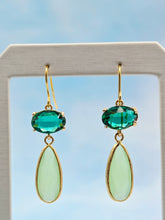 Load image into Gallery viewer, Emerald &amp; Peridot Opal French Hook Earrings *Limited Edition*