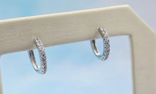 Load image into Gallery viewer, 1/2" CZ Huggie Hoops - Sterling Silver