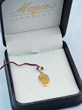 Load image into Gallery viewer, Oval Mother Mary Pendant Charm - 14K Yellow Gold