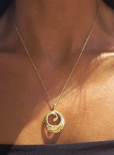 Load image into Gallery viewer, Gold Wave Pendant Necklace - 14K Yellow Gold