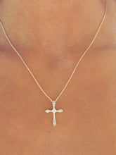 Load image into Gallery viewer, Cross with Clear CZ Accents Necklace - Gold Plated