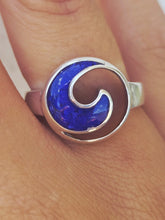 Load image into Gallery viewer, Blue Lapis Wave Ring - Sterling Silver - Dune Jewelry