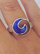 Load image into Gallery viewer, Blue Lapis Wave Ring - Sterling Silver - Dune Jewelry