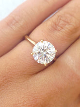 Load image into Gallery viewer, 3.02 Round Brilliant Lab Diamond Engagement Ring - 14K Gold