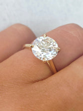 Load image into Gallery viewer, 3.02 Round Brilliant Lab Diamond Engagement Ring - 14K Gold