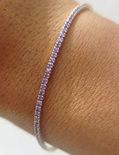 Load image into Gallery viewer, Purple Thin Tennis Bracelet - Adjustable