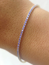 Load image into Gallery viewer, Purple Thin Tennis Bracelet - Adjustable