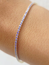 Load image into Gallery viewer, Purple Thin Tennis Bracelet - Adjustable