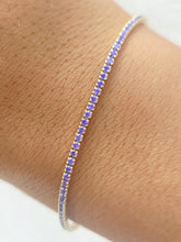 Load image into Gallery viewer, Purple Thin Tennis Bracelet - Adjustable