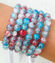 Load image into Gallery viewer, Patriotic Red, White &amp; Blue Crackle Quartz Stacker - Elena Michele