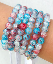 Load image into Gallery viewer, Patriotic Red, White &amp; Blue Crackle Quartz Stacker - Elena Michele