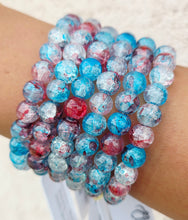Load image into Gallery viewer, Patriotic Red, White &amp; Blue Crackle Quartz Stacker - Elena Michele