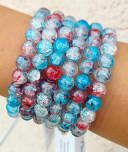 Load image into Gallery viewer, Patriotic Red, White &amp; Blue Crackle Quartz Stacker - Elena Michele