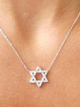 Load image into Gallery viewer, Star of David CZ Necklace - Sterling Silver
