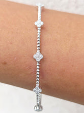 Load image into Gallery viewer, Lucky 7 Clover Diamond Flex Bangle - 14K White Gold