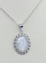 Load image into Gallery viewer, Mother Mary Filigree Pendant &amp; Chain - Sterling Silver