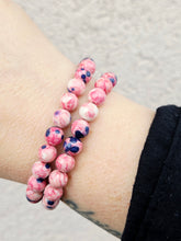 Load image into Gallery viewer, Red/Blue Rain Flower Jade Stacker- Elena Michele