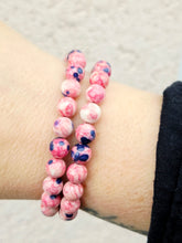 Load image into Gallery viewer, Red/Blue Rain Flower Jade Stacker- Elena Michele