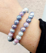 Load image into Gallery viewer, Slate Blue Electroplated Glass Stacker- Elena Michele