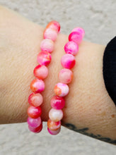Load image into Gallery viewer, Orange/Pink Rain Flower Jade Stacker- Elena Michele