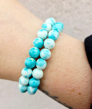 Load image into Gallery viewer, Blue/White Rain Flower Jade Stacker- Elena Michele