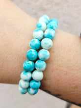 Load image into Gallery viewer, Blue/White Rain Flower Jade Stacker- Elena Michele