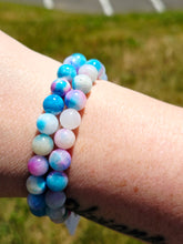 Load image into Gallery viewer, Blue/Pink Rain Flower Jade Stacker- Elena Michele