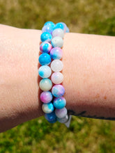 Load image into Gallery viewer, Blue/Pink Rain Flower Jade Stacker- Elena Michele