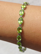 Load image into Gallery viewer, Peridot Tennis Bracelet - 14K White Gold - Estate