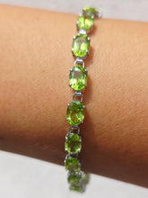 Load image into Gallery viewer, Peridot Tennis Bracelet - 14K White Gold - Estate