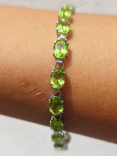 Load image into Gallery viewer, Peridot Tennis Bracelet - 14K White Gold - Estate