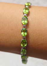 Load image into Gallery viewer, Peridot Tennis Bracelet - 14K White Gold - Estate