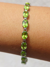 Load image into Gallery viewer, Peridot Tennis Bracelet - 14K White Gold - Estate
