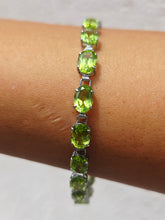 Load image into Gallery viewer, Peridot Tennis Bracelet - 14K White Gold - Estate