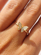Load image into Gallery viewer, CZ Fluttering Butterfly Ring - Sterling Silver or Gold Plated