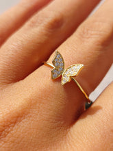 Load image into Gallery viewer, CZ Fluttering Butterfly Ring - Sterling Silver or Gold Plated