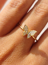 Load image into Gallery viewer, CZ Fluttering Butterfly Ring - Sterling Silver or Gold Plated