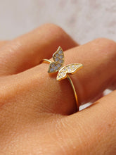 Load image into Gallery viewer, CZ Fluttering Butterfly Ring - Sterling Silver or Gold Plated